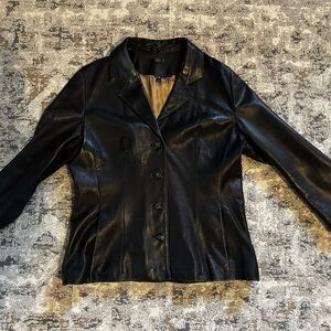 Vintage Black Women's Genuine Leather Jacket